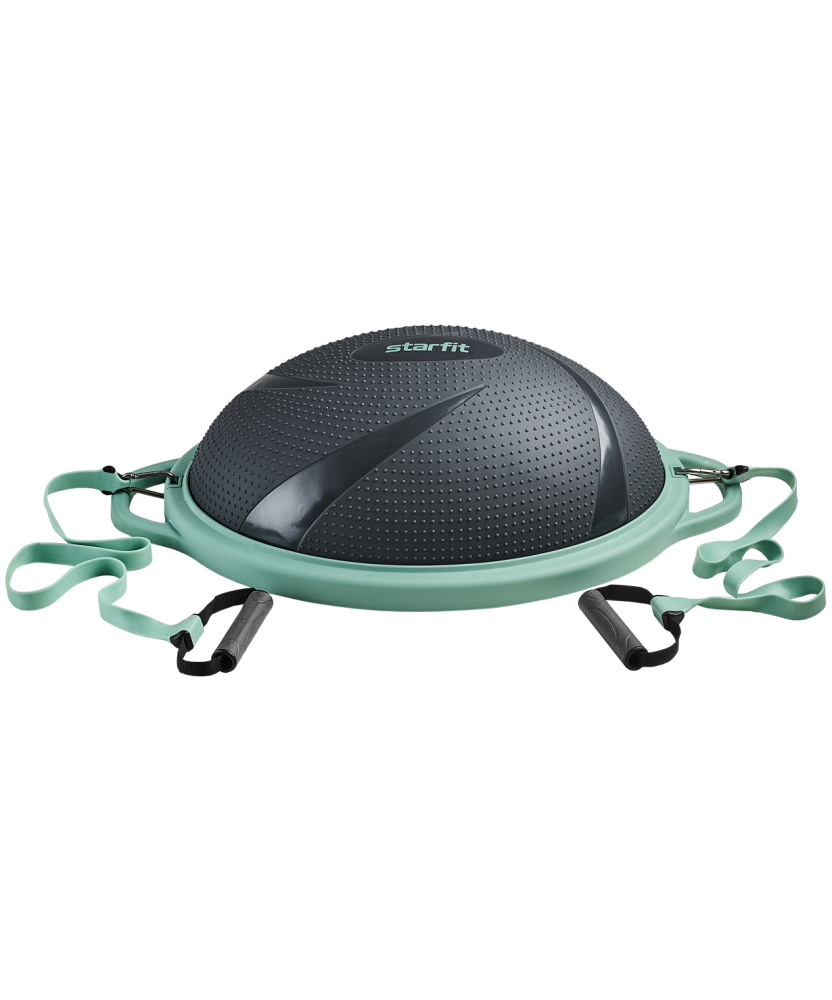 Фото Полусфера "BOSU" GB-503 с эспандерами, с насосом, серый/зеленый