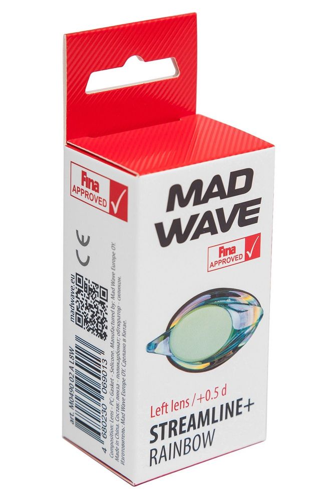Фотографии Линза с диоптриями для плавательных очков Mad Wave Streamline Rainbow left M0457 05 O L4W -8,0