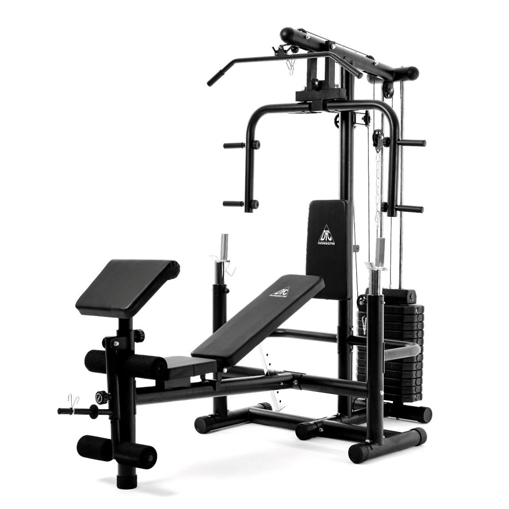 Фото Силовой комплекс со скамьей DFC Homegym (три короба + два груза)