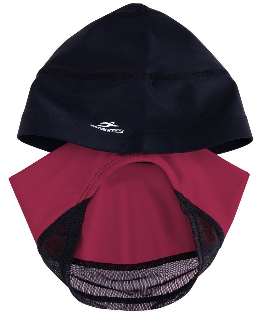 Фотографии Шапочка для плавания Duplo Black/Raspberry, полиамид, для длинных волос