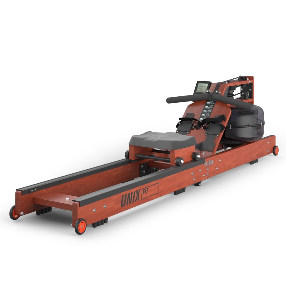 Гребной тренажер UNIX Fit тёмное дерево / Wood Rower Dark