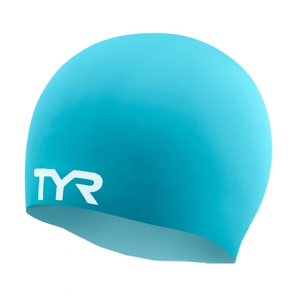 Фото Шапочка для плавания TYR Wrinkle Free Silicone Cap, LCS-441, голубой