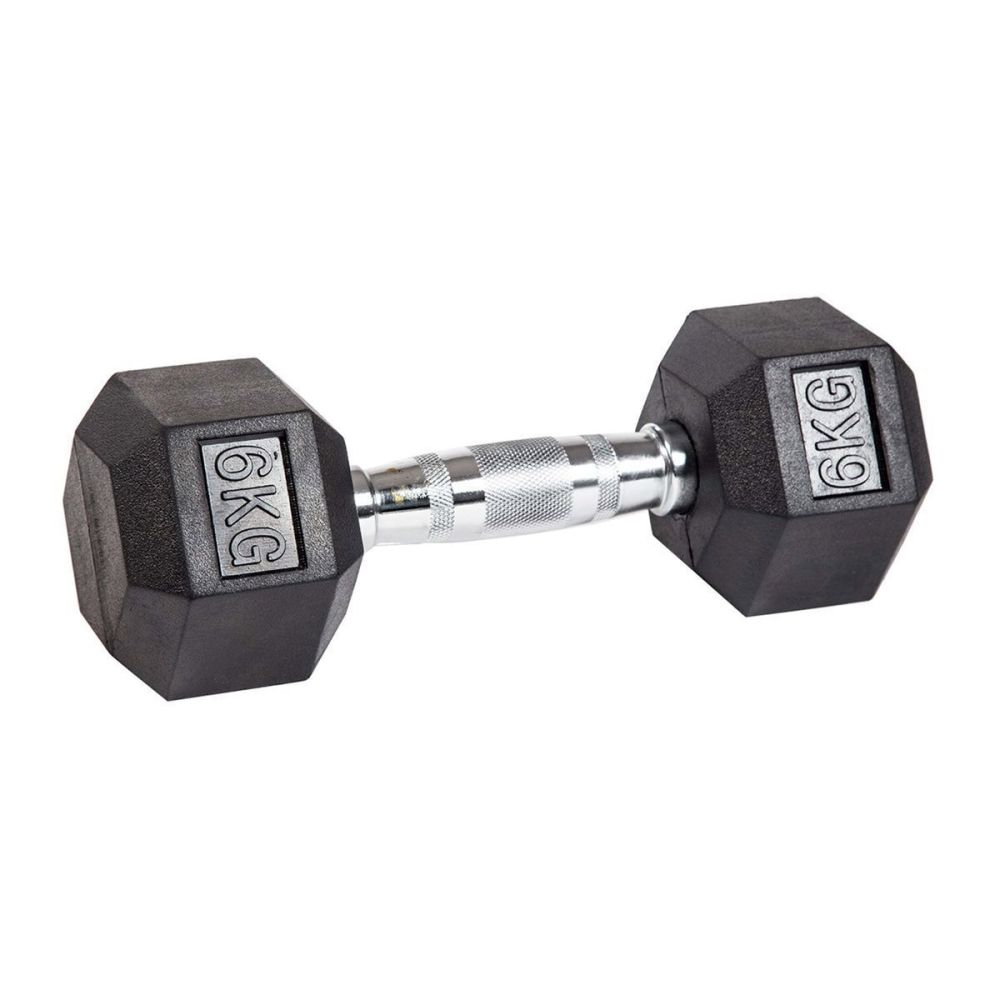 Фото Гантель гексагональная обрезиненная PROFI-FIT  6 кг