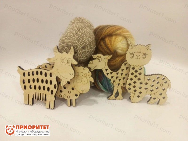Тактильный набор для шнурования «Зоопарк»