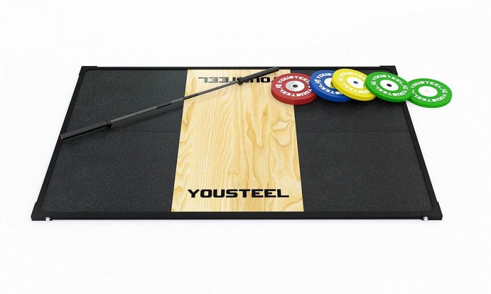 Фото Помост тяжелоатлетический трен. YouSteel 200х300х4 см, щит береза 40мм