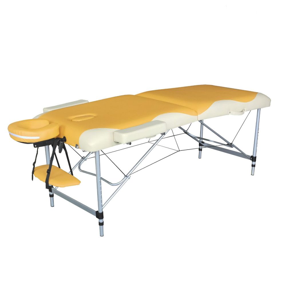 Фото Массажный стол DFC NIRVANA, Elegant PREMIUM, 186х70х5 см, алюм. ножки, цвет оранж./беж. (orange/beig