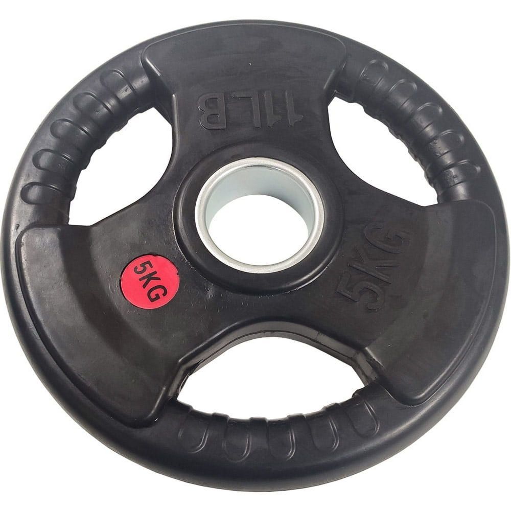 Фото Диск обрезиненный 5 кг Sportex (d26 мм) E36833 чёрный