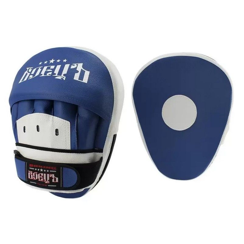 Фото Лапы боксерские гнутые Боецъ 110 сине-белый