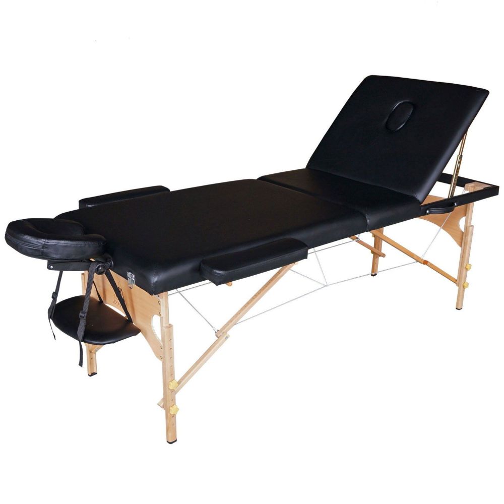 Фото Массажный стол DFC NIRVANA, Relax Pro,  дерев. ножки, цвет черный (Black)