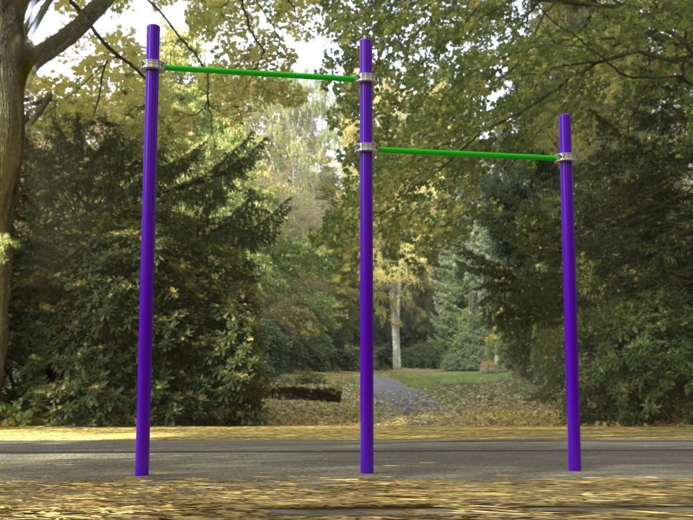 Фотографии Турник уличный двойной для Воркаут Pioner A17260