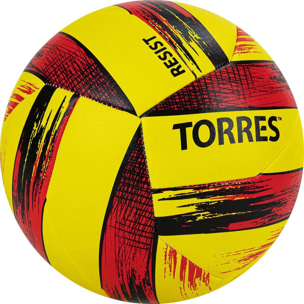 Фотографии Мяч волейбольный Torres Resist V321305, р.5, синт. кожа (ПУ), гибрид, бут.кам.желто-красно-черный