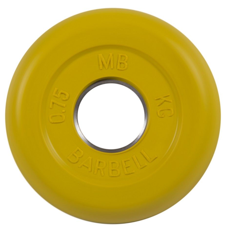 Диск обрезиненный d31мм MB Barbell MB-PltC31-0,75 0,75 кг желтый