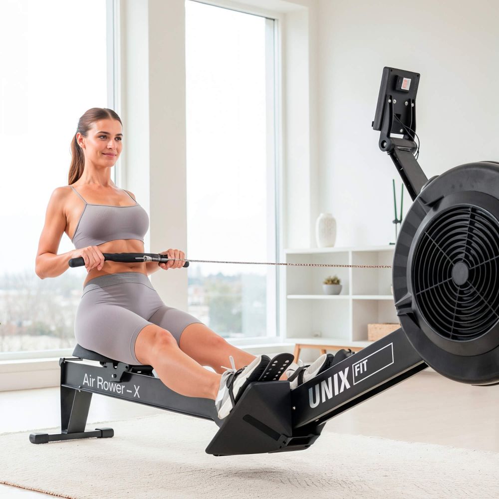 Фото Гребной тренажер UNIX Fit  аэродинамическая нагрузка / Air Rower-X черный