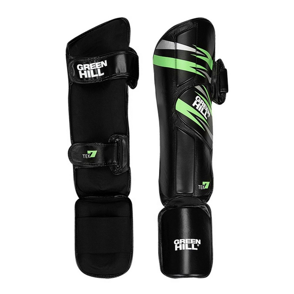 Фотографии Защита голень-стопа Green Hill TEK7 SIS-2107 черно-зеленый