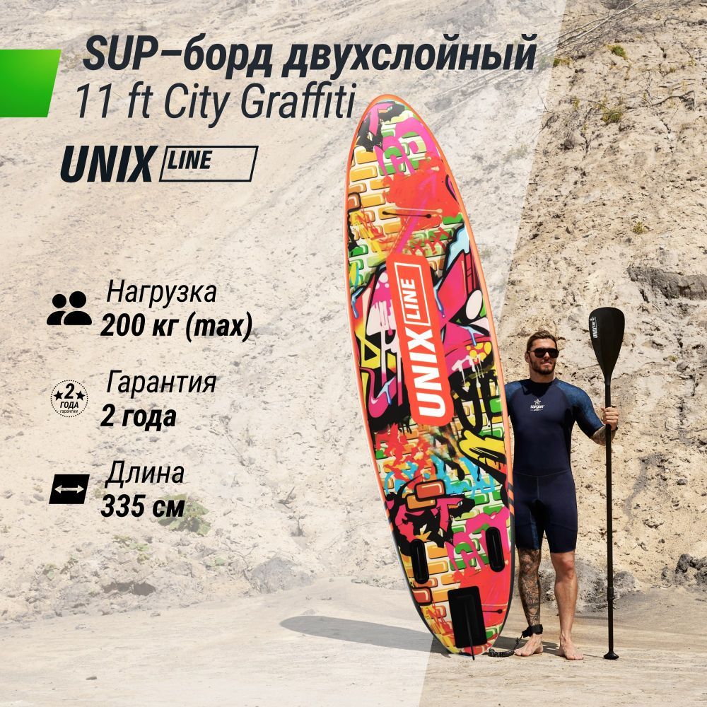 Фотографии SUP-борд UNIX Line Городские граффити / City Graffiti (335 см)