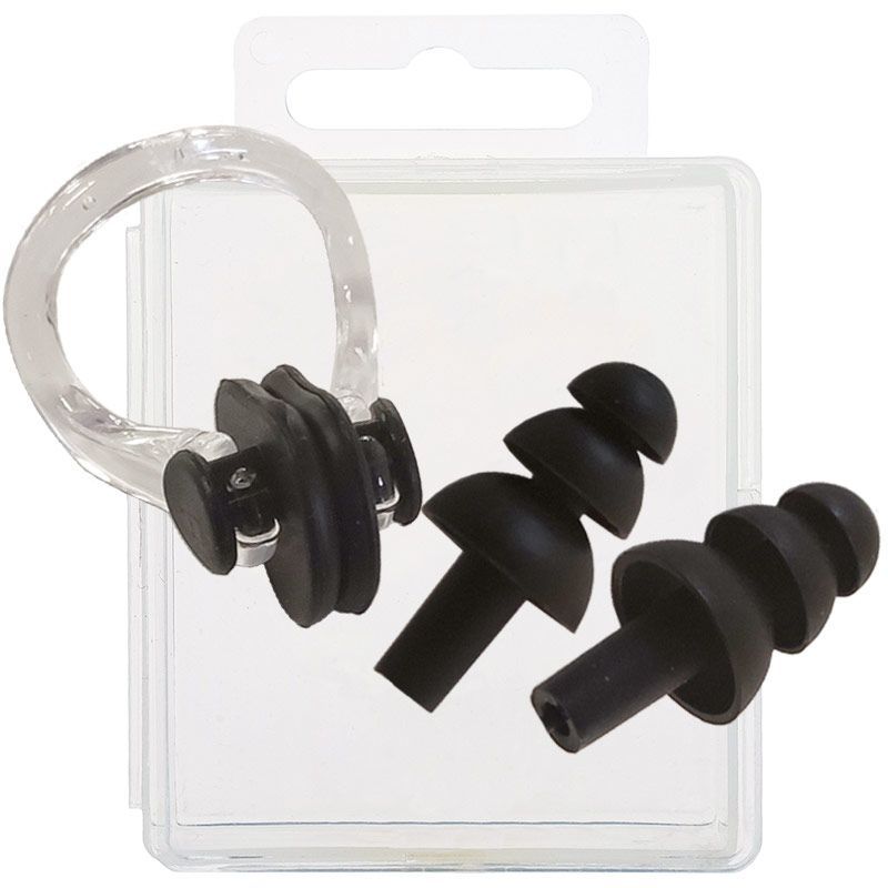 Фото Набор для плавания, беруши, зажим для носа Sportex E36878 черный