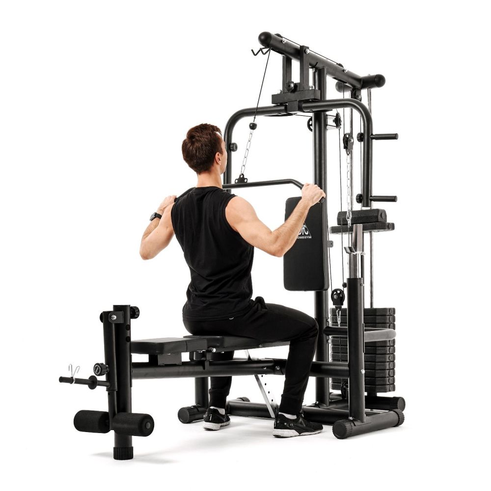 Силовой комплекс со скамьей DFC Homegym (три короба + два груза)