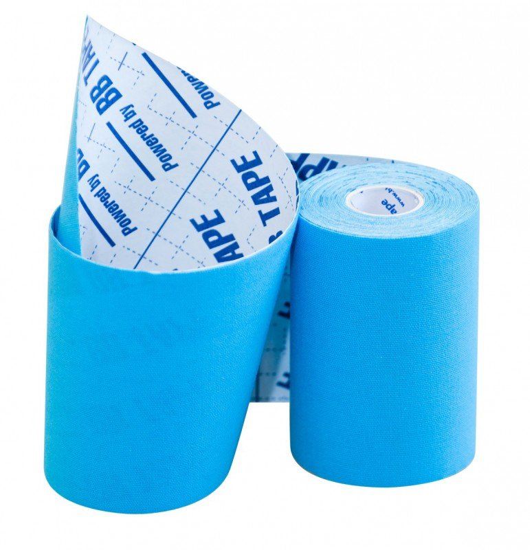 Фото Кинезио тейп широкий BBTape 10x500 см Голубой