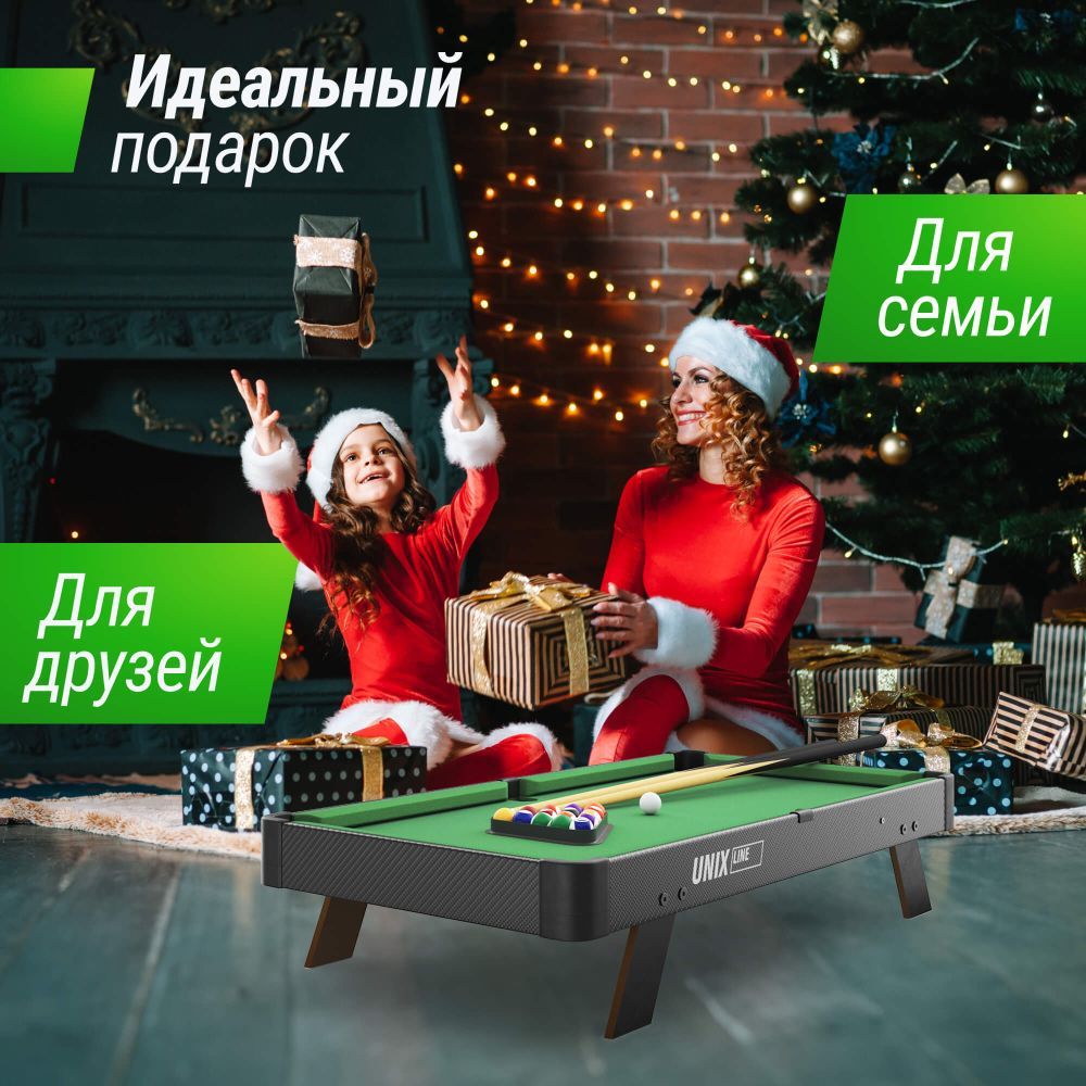 Фотографии Игровой стол UNIX Line Мини Бильярд настольный (88х47 cм) Black