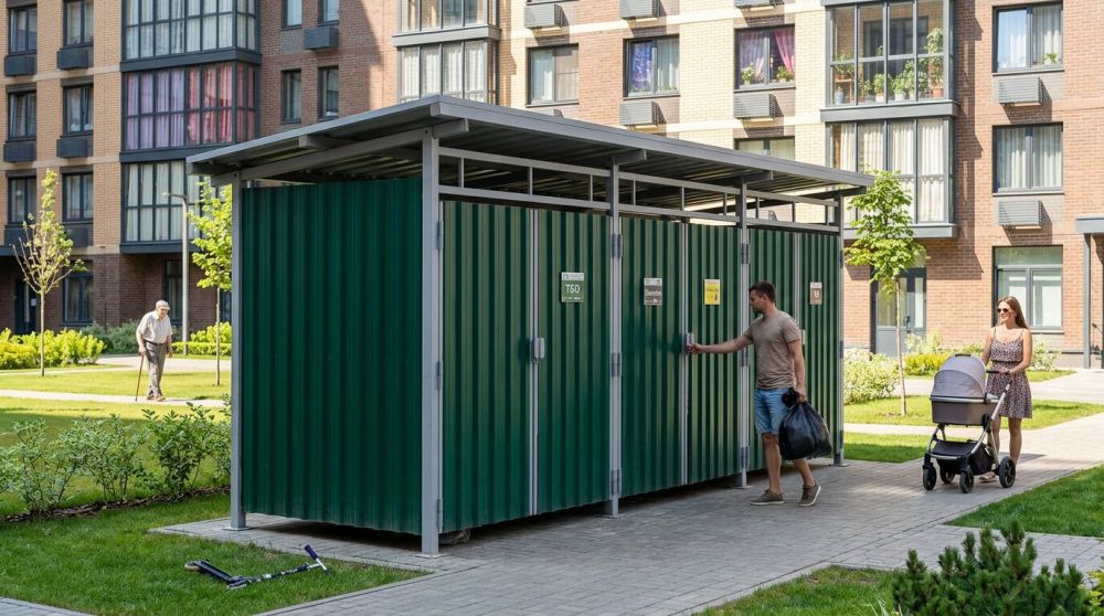 Фотографии Контейнерная площадка «Экология Айрон» стальная закрытая