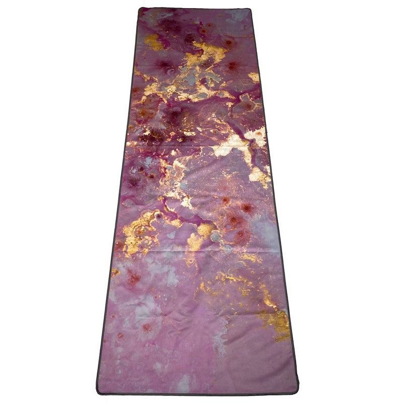 Фотографии Полотенце для йоги 183x61см Inex Suede Yoga Towel искусственная замша MFTOWEL-GIL90 розовый мрамор с позолотой