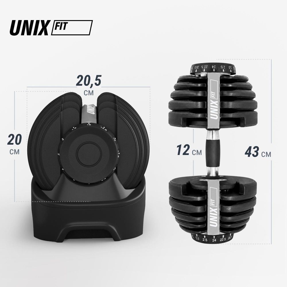 Гантель со ступенчатой регулировкой UNIX Fit 24 кг