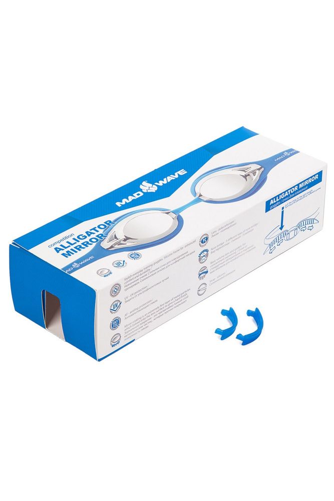 Фотографии Очки для плавания Mad Wave Alligator Mirror M0427 14 0 03W синий