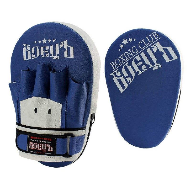 Фото Лапы боксерские прямые Боецъ 211 сине-белые