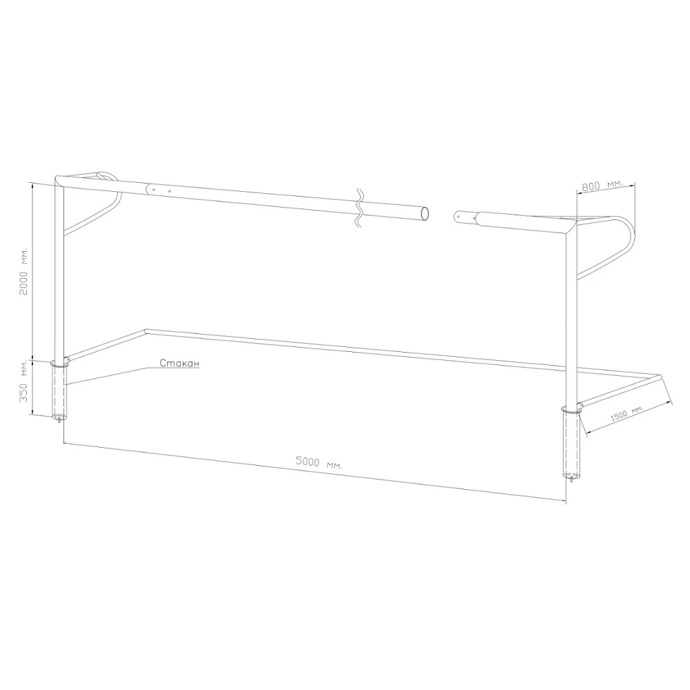 Фото Ворота футбольные 5х2 м ТИП 2, Сертификат ГОСТ, на стаканах