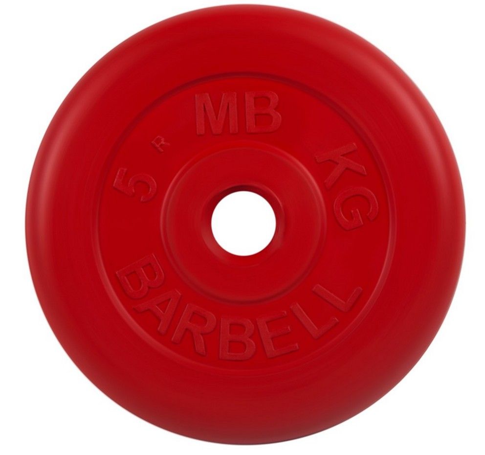 Фото Диск обрезиненный d31мм MB Barbell MB-PltC31-5 5 кг красный
