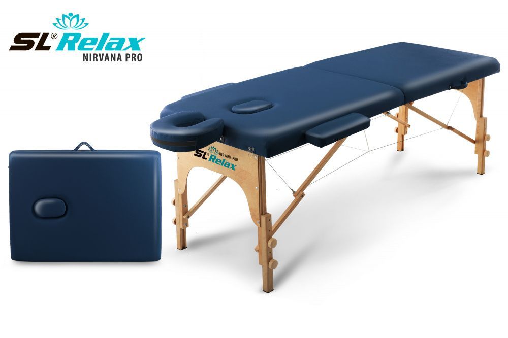Фото Массажный стол Relax Nirvana Pro синяя кожа