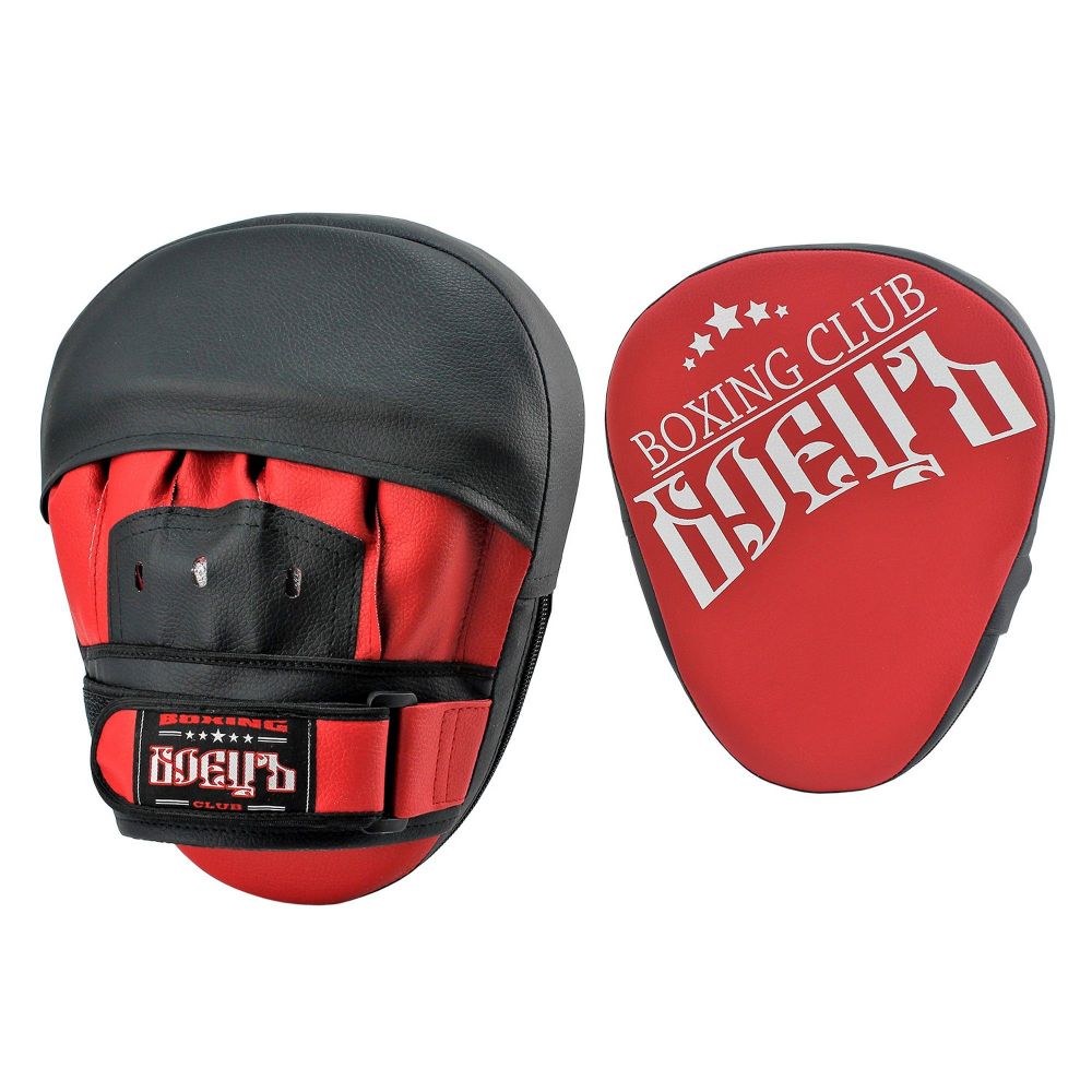 Фотографии Лапы боксерские гнутые Боецъ 111 черный-красный