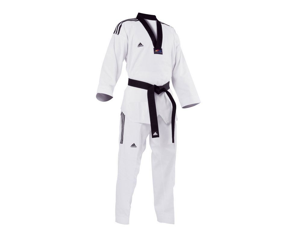Фото Добок для тхэквондо Adidas WTF Adi-GrandMaster 3 белый с черным воротником