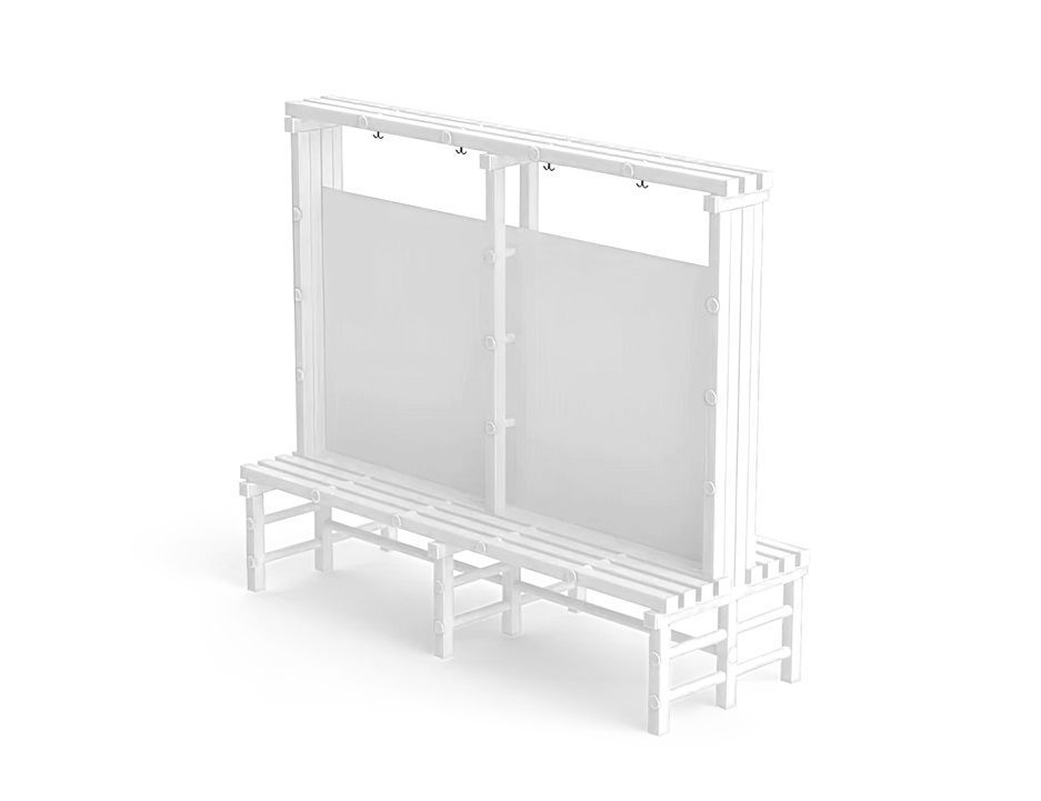 Фотографии Скамья–вешалка двухсторонняя с HPL перегородкой