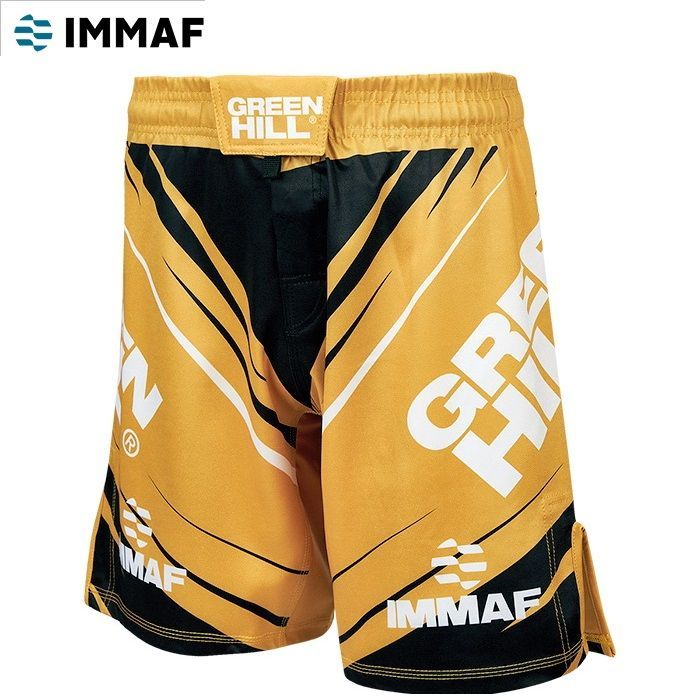 Фото Шорты Green Hill MMA SHORT IMMAF approved MMI-4022, черно-золотой