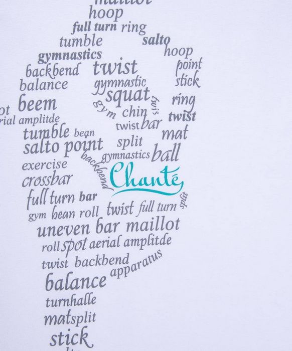 Фотографии Футболка гимнастическая Chante Alexa, хлопок, белый с принтом