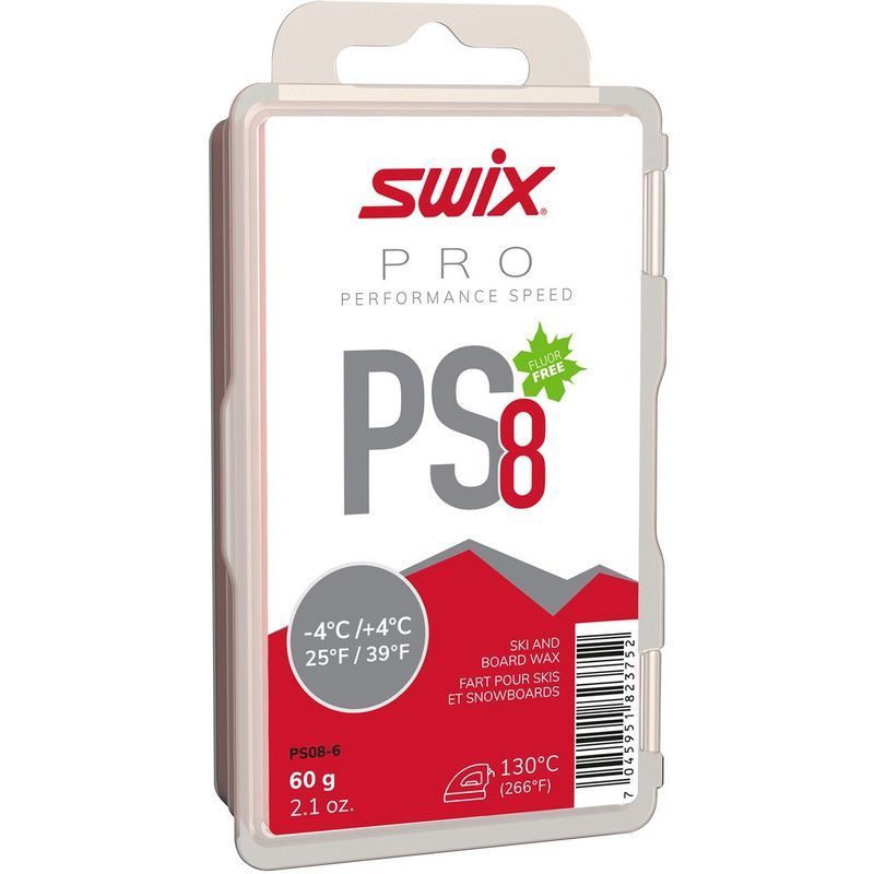 Фото Парафин углеводородный Swix PS8 Red (+4°С -4°С) 60 г.