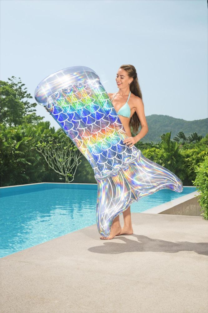 Фотографии Надувной матрас для плавания Bestway 193х101см Радужный хвост русалки до 90кг 43413