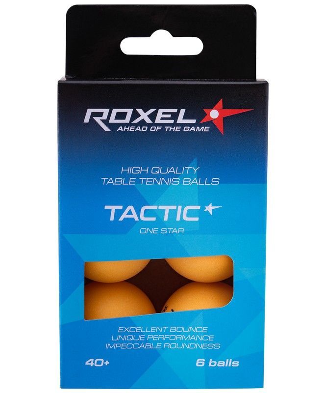 Фото Мячи для настольного тенниса Roxel 1* Tactic, 6 шт, оранжевый