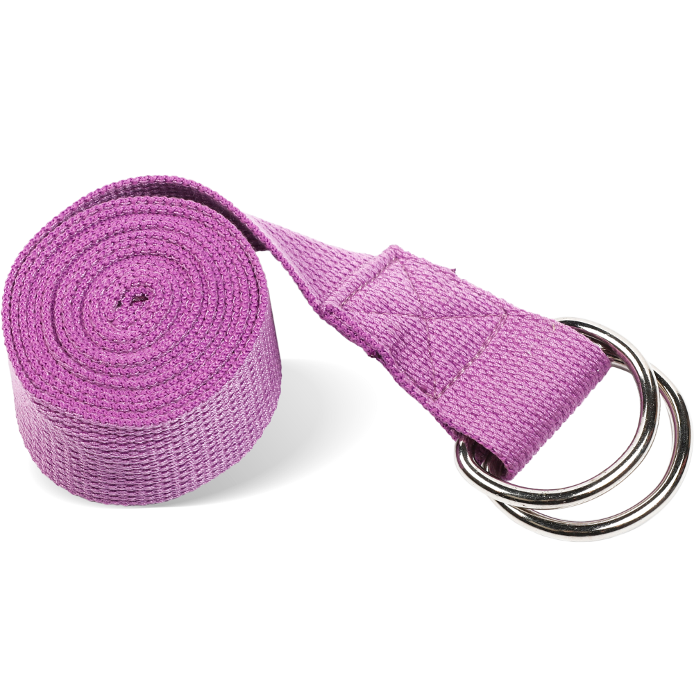 Фото Ремень для йоги с металлическим карабином PRCTZ YOGA STRAP, фиолетовый