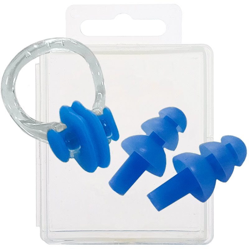 Фото Набор для плавания, беруши, зажим для носа Sportex E36878 синий