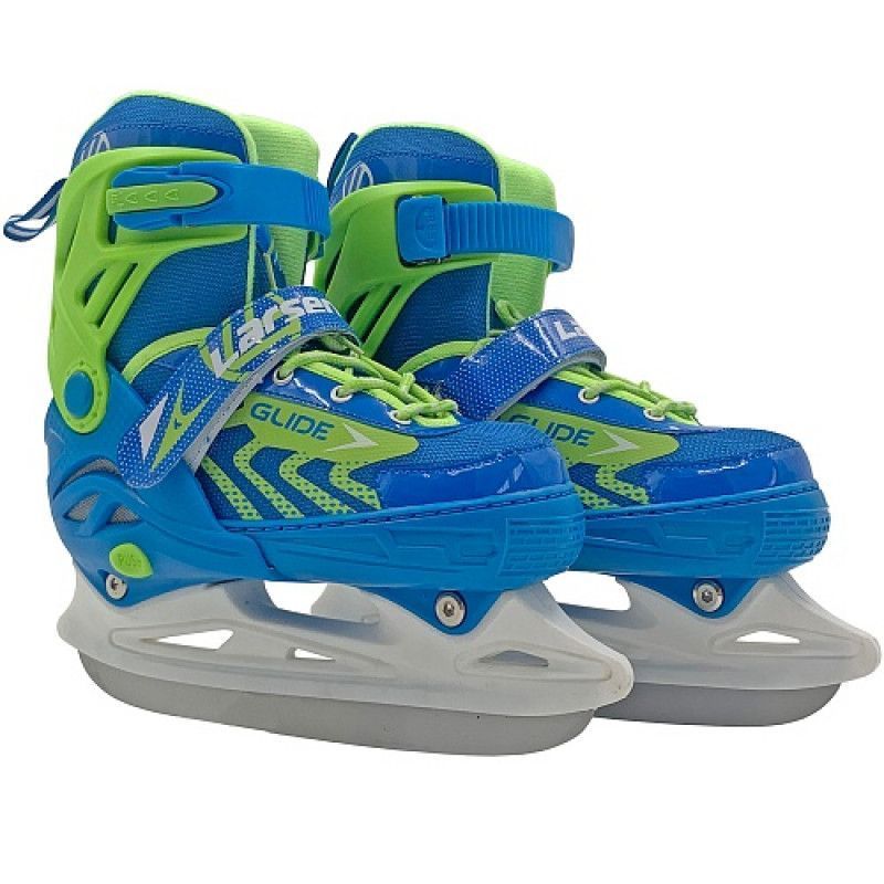 Фото Коньки ледовые раздвижные Larsen Glide Blue\Green