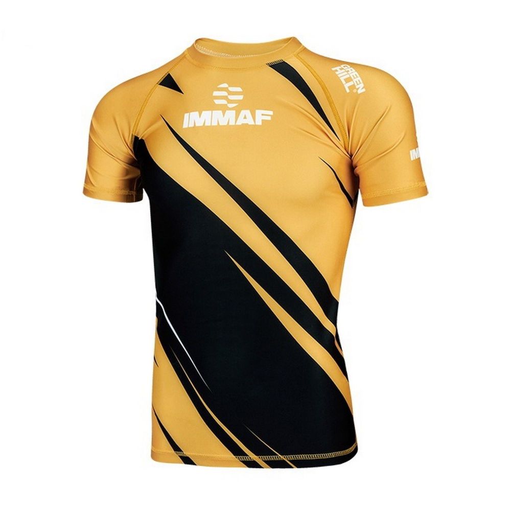 Фотографии Рашгард Green Hill Rash Guard IMMAF approved RGI-4021 черно-золотой