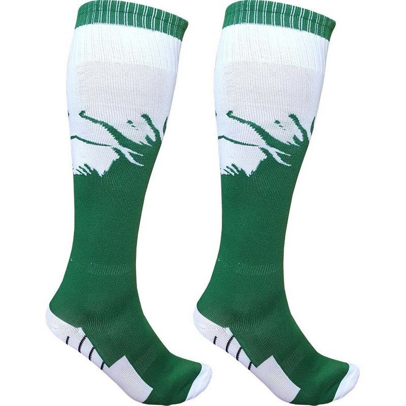 Фотографии Гетры футбольные Sportex для экипировки спортивных команд C33714 зелено-белые