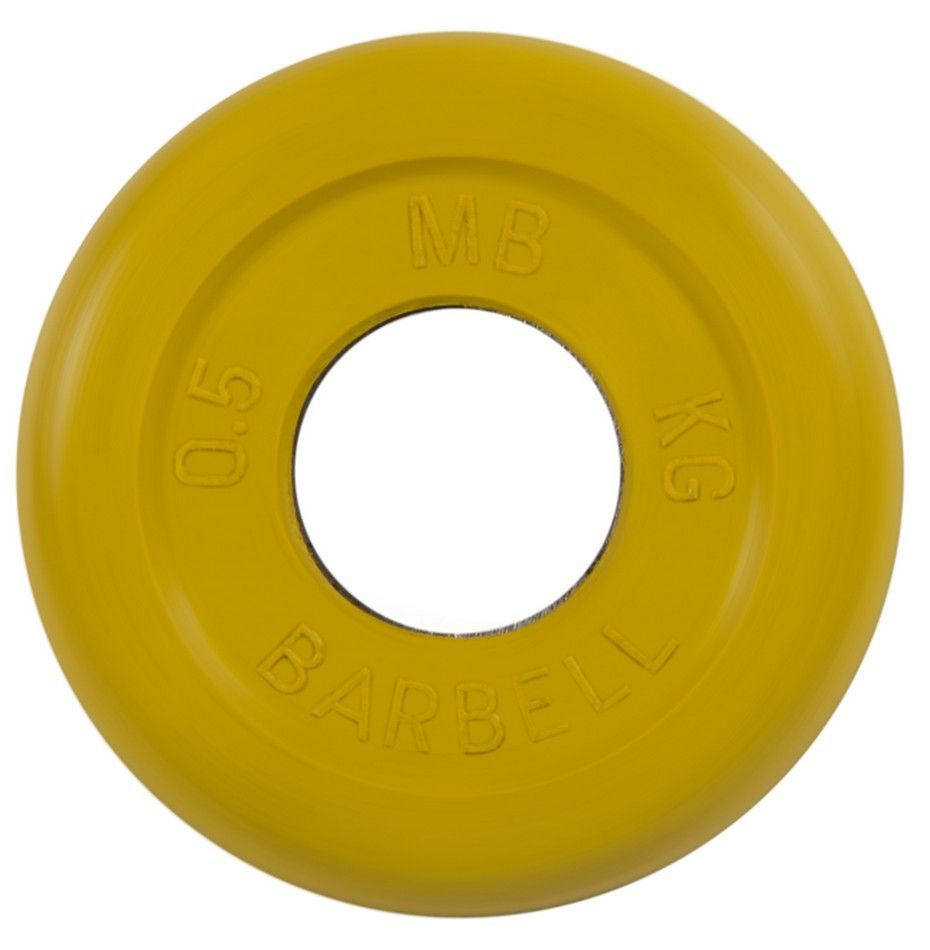 Фото Диск обрезиненный d26мм MB Barbell MB-PltC26-0,5 0,5 кг желтый