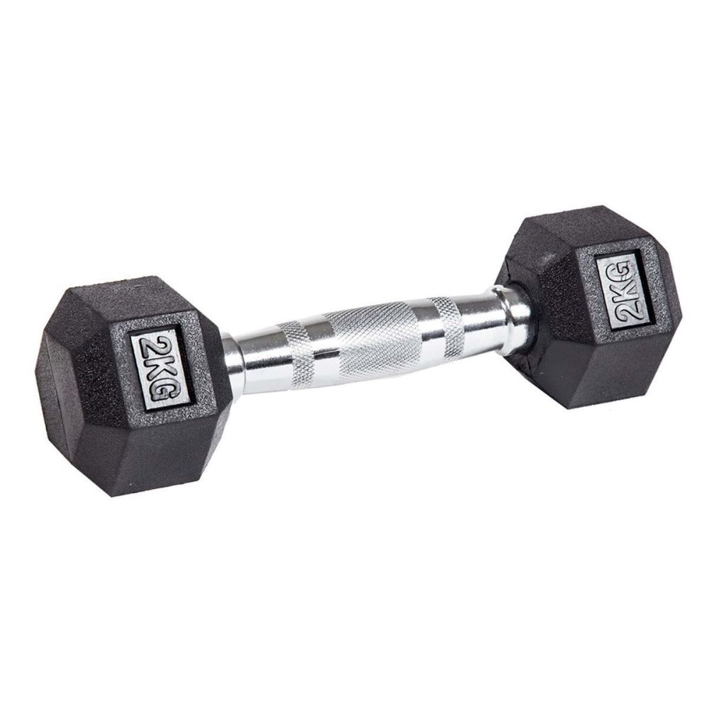 Фото Гантель гексагональная обрезиненная PROFI-FIT  2 кг