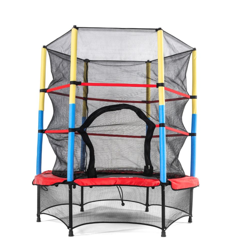 Фотографии Батут DFC JUMP KIDS 55" красн/желт/син, сетка (137см)
