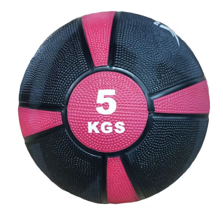 Медбол 5 кг, черный с красным