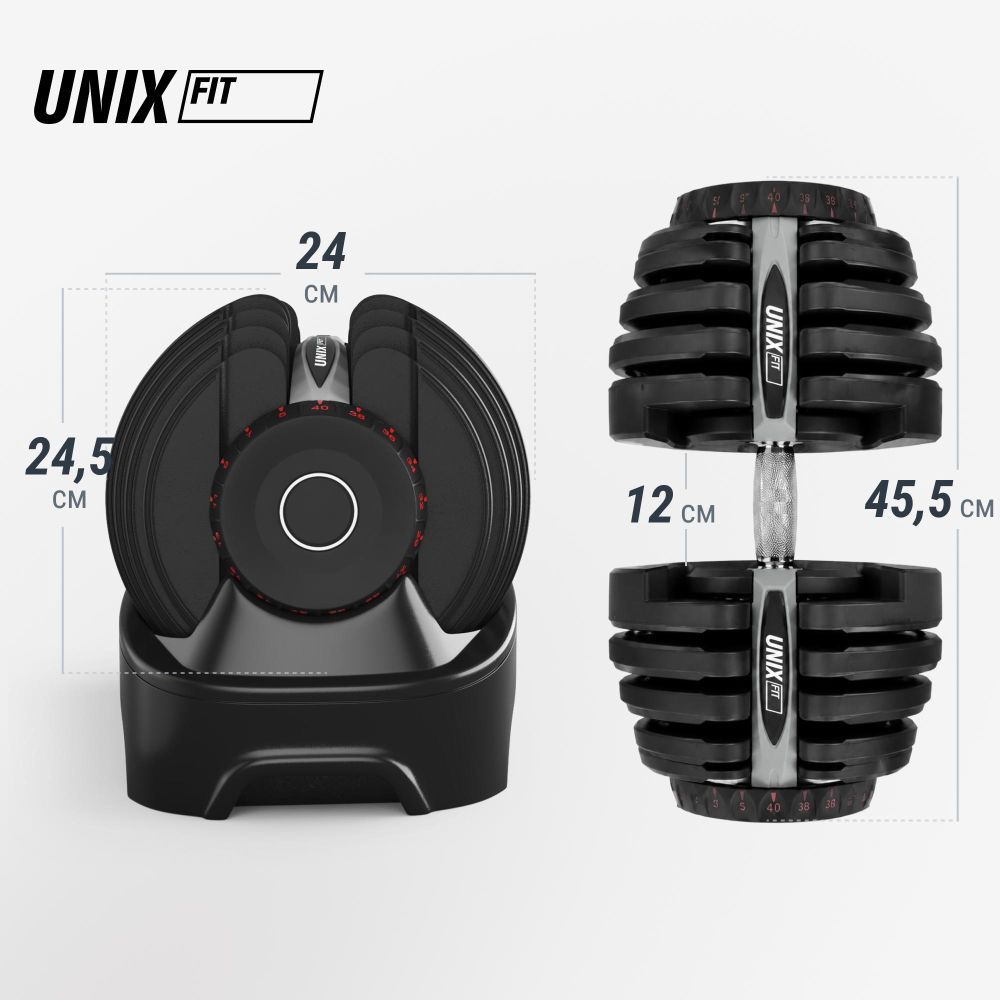 Гантель со ступенчатой регулировкой UNIX Fit 40 кг