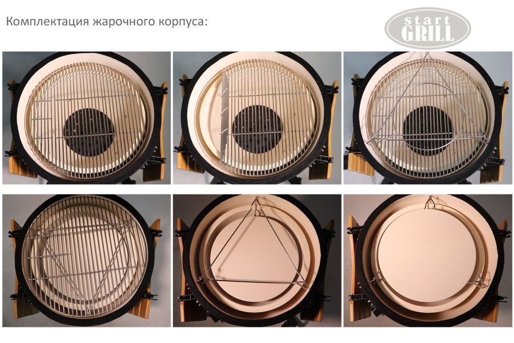 Фотографии Керамический гриль-барбекю 24 дюйма (черный) (61 см)